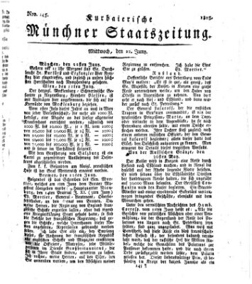 Kurpfalzbaierische Münchner Staats-Zeitung (Süddeutsche Presse) Mittwoch 22. Juni 1803