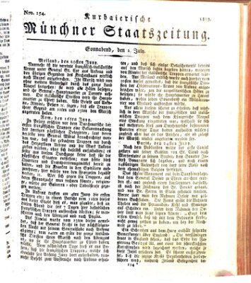 Kurpfalzbaierische Münchner Staats-Zeitung (Süddeutsche Presse) Samstag 2. Juli 1803