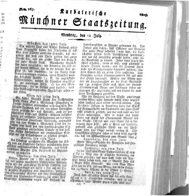 Kurpfalzbaierische Münchner Staats-Zeitung (Süddeutsche Presse) Montag 18. Juli 1803