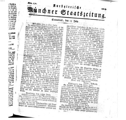 Kurpfalzbaierische Münchner Staats-Zeitung (Süddeutsche Presse) Samstag 23. Juli 1803