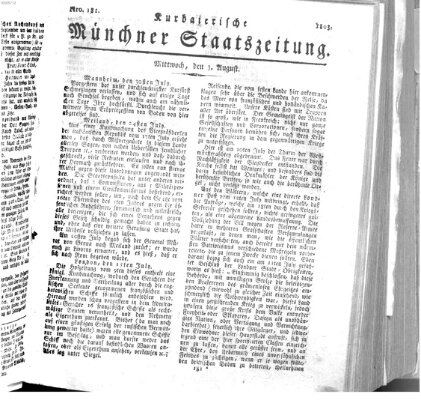 Kurpfalzbaierische Münchner Staats-Zeitung (Süddeutsche Presse) Mittwoch 3. August 1803