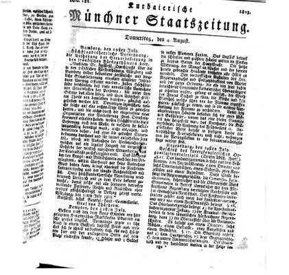 Kurpfalzbaierische Münchner Staats-Zeitung (Süddeutsche Presse) Donnerstag 4. August 1803