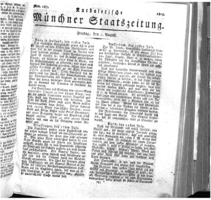 Kurpfalzbaierische Münchner Staats-Zeitung (Süddeutsche Presse) Freitag 5. August 1803