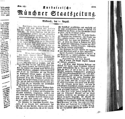 Kurpfalzbaierische Münchner Staats-Zeitung (Süddeutsche Presse) Mittwoch 10. August 1803