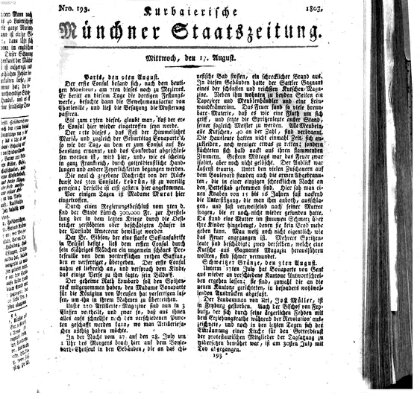 Kurpfalzbaierische Münchner Staats-Zeitung (Süddeutsche Presse) Mittwoch 17. August 1803