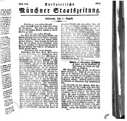 Kurpfalzbaierische Münchner Staats-Zeitung (Süddeutsche Presse) Mittwoch 31. August 1803