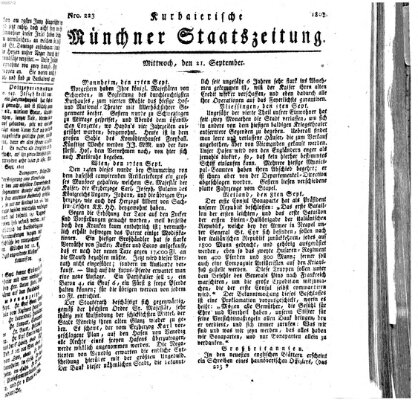 Kurpfalzbaierische Münchner Staats-Zeitung (Süddeutsche Presse) Mittwoch 21. September 1803