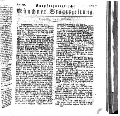 Kurpfalzbaierische Münchner Staats-Zeitung (Süddeutsche Presse) Donnerstag 29. September 1803