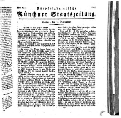 Kurpfalzbaierische Münchner Staats-Zeitung (Süddeutsche Presse) Freitag 30. September 1803