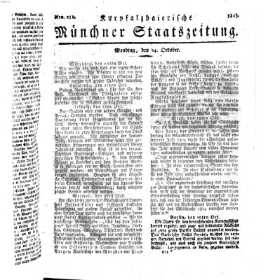 Kurpfalzbaierische Münchner Staats-Zeitung (Süddeutsche Presse) Montag 24. Oktober 1803