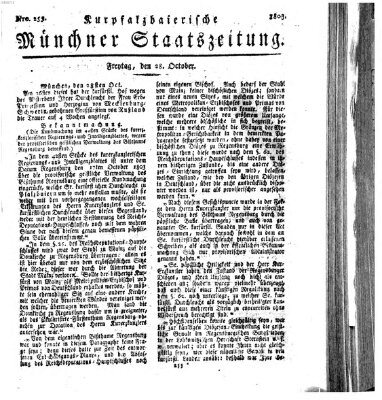 Kurpfalzbaierische Münchner Staats-Zeitung (Süddeutsche Presse) Freitag 28. Oktober 1803