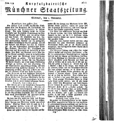 Kurpfalzbaierische Münchner Staats-Zeitung (Süddeutsche Presse) Mittwoch 2. November 1803