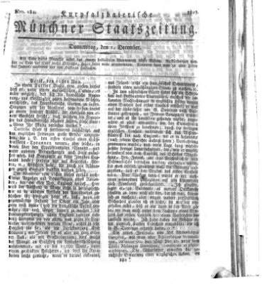 Kurpfalzbaierische Münchner Staats-Zeitung (Süddeutsche Presse) Donnerstag 1. Dezember 1803