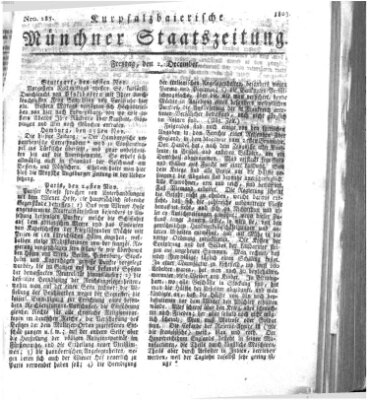 Kurpfalzbaierische Münchner Staats-Zeitung (Süddeutsche Presse) Freitag 2. Dezember 1803