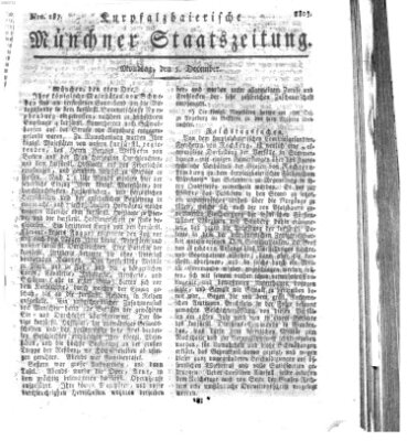 Kurpfalzbaierische Münchner Staats-Zeitung (Süddeutsche Presse) Montag 5. Dezember 1803