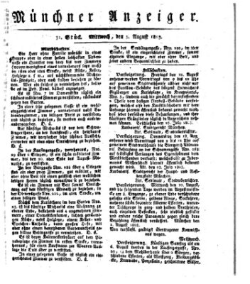 Kurpfalzbaierische Münchner Staats-Zeitung (Süddeutsche Presse) Mittwoch 3. August 1803