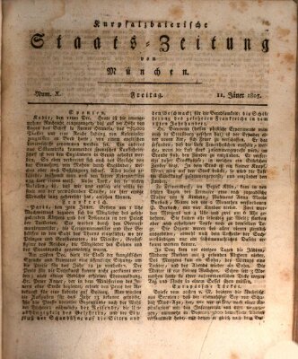 Kurpfalzbaierische Staatszeitung von München (Süddeutsche Presse) Freitag 11. Januar 1805