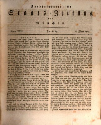 Kurpfalzbaierische Staatszeitung von München (Süddeutsche Presse) Freitag 25. Januar 1805