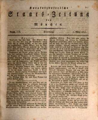 Kurpfalzbaierische Staatszeitung von München (Süddeutsche Presse) Freitag 1. März 1805