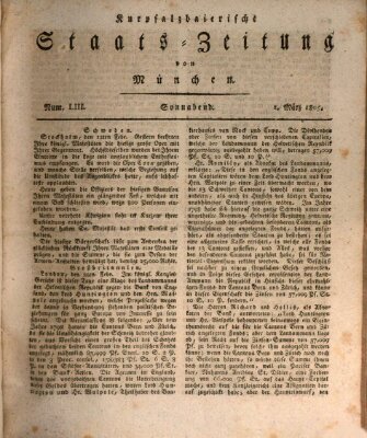 Kurpfalzbaierische Staatszeitung von München (Süddeutsche Presse) Samstag 2. März 1805