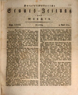 Kurpfalzbaierische Staatszeitung von München (Süddeutsche Presse) Freitag 5. April 1805