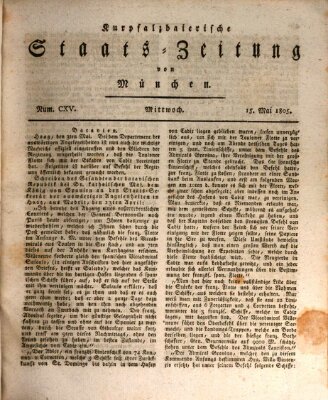 Kurpfalzbaierische Staatszeitung von München (Süddeutsche Presse) Mittwoch 15. Mai 1805