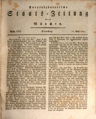 Kurpfalzbaierische Staatszeitung von München (Süddeutsche Presse) Dienstag 21. Mai 1805