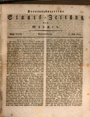 Kurpfalzbaierische Staatszeitung von München (Süddeutsche Presse) Donnerstag 11. Juli 1805