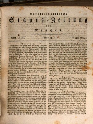 Kurpfalzbaierische Staatszeitung von München (Süddeutsche Presse) Freitag 12. Juli 1805