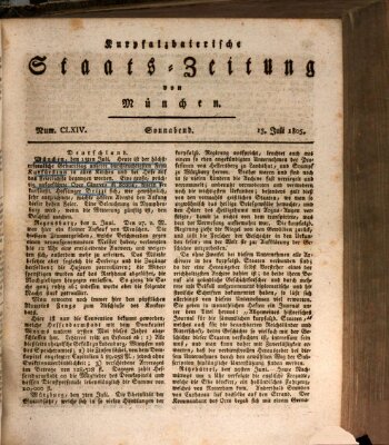 Kurpfalzbaierische Staatszeitung von München (Süddeutsche Presse) Samstag 13. Juli 1805