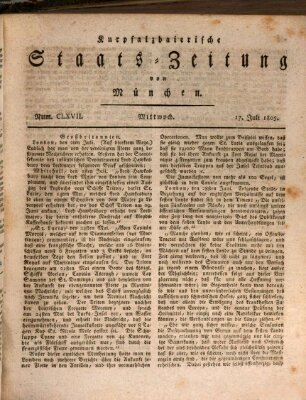 Kurpfalzbaierische Staatszeitung von München (Süddeutsche Presse) Mittwoch 17. Juli 1805