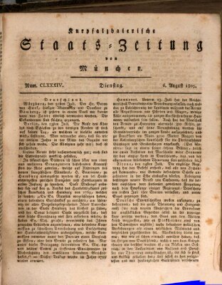 Kurpfalzbaierische Staatszeitung von München (Süddeutsche Presse) Dienstag 6. August 1805