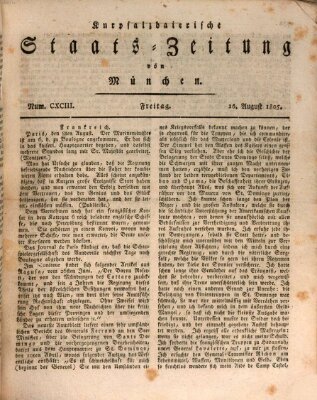 Kurpfalzbaierische Staatszeitung von München (Süddeutsche Presse) Freitag 16. August 1805