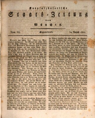 Kurpfalzbaierische Staatszeitung von München (Süddeutsche Presse) Samstag 24. August 1805