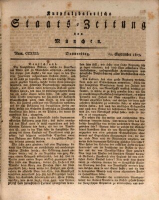 Kurpfalzbaierische Staatszeitung von München (Süddeutsche Presse) Donnerstag 19. September 1805