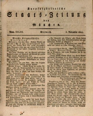 Kurpfalzbaierische Staatszeitung von München (Süddeutsche Presse) Mittwoch 6. November 1805