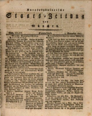 Kurpfalzbaierische Staatszeitung von München (Süddeutsche Presse) Samstag 9. November 1805