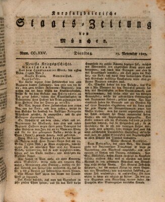 Kurpfalzbaierische Staatszeitung von München (Süddeutsche Presse) Dienstag 19. November 1805