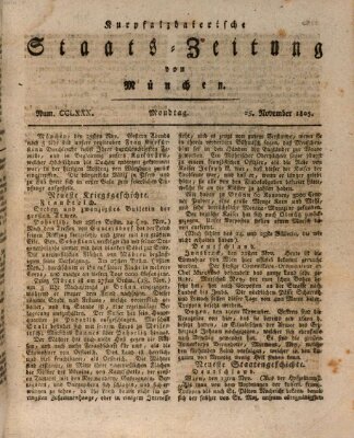 Kurpfalzbaierische Staatszeitung von München (Süddeutsche Presse) Montag 25. November 1805