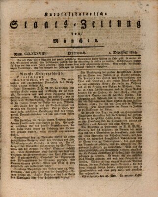 Kurpfalzbaierische Staatszeitung von München (Süddeutsche Presse) Mittwoch 4. Dezember 1805