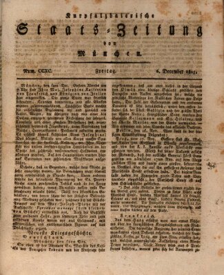 Kurpfalzbaierische Staatszeitung von München (Süddeutsche Presse) Freitag 6. Dezember 1805