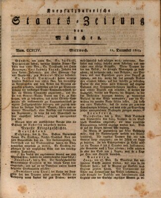 Kurpfalzbaierische Staatszeitung von München (Süddeutsche Presse) Mittwoch 11. Dezember 1805