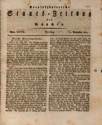 Kurpfalzbaierische Staatszeitung von München (Süddeutsche Presse) Freitag 27. Dezember 1805