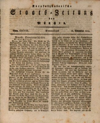 Kurpfalzbaierische Staatszeitung von München (Süddeutsche Presse) Samstag 28. Dezember 1805