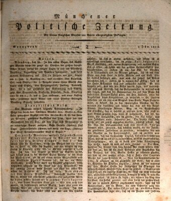 Münchener politische Zeitung (Süddeutsche Presse) Samstag 2. Januar 1813