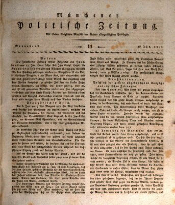 Münchener politische Zeitung (Süddeutsche Presse) Samstag 16. Januar 1813