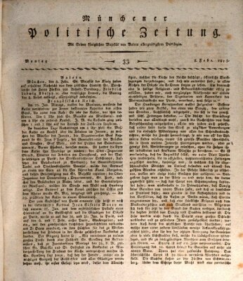 Münchener politische Zeitung (Süddeutsche Presse) Montag 8. Februar 1813