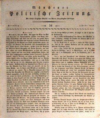 Münchener politische Zeitung (Süddeutsche Presse) Dienstag 9. Februar 1813