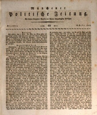 Münchener politische Zeitung (Süddeutsche Presse) Dienstag 16. Februar 1813