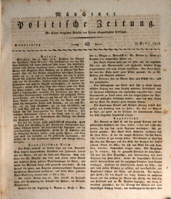 Münchener politische Zeitung (Süddeutsche Presse) Donnerstag 25. Februar 1813